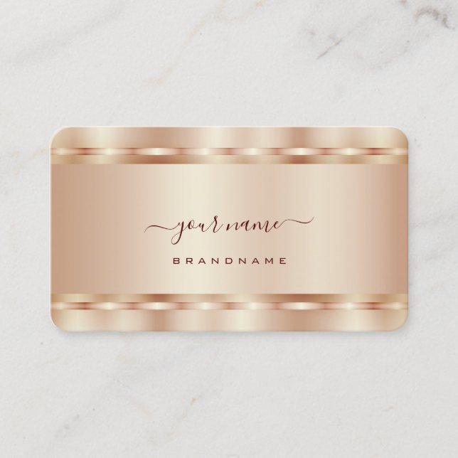 Luxurious Rose Gold Shimmer Effect Professional Business Card (Front)