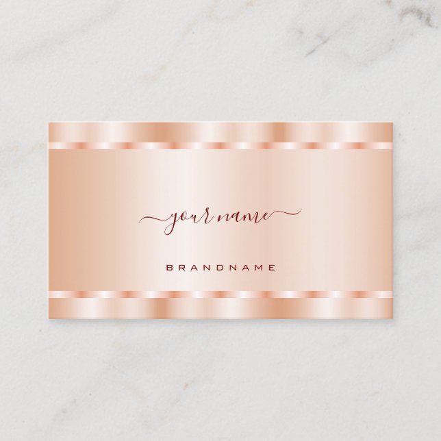 Luxurious Rose Gold Shimmer Effect Professional Business Card (Front)