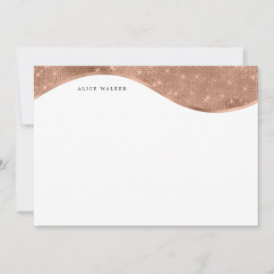 luxurious rose gold sparkle foil monogram card
