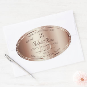 Luxurious Rosegold Glitter Monogram Product Labels