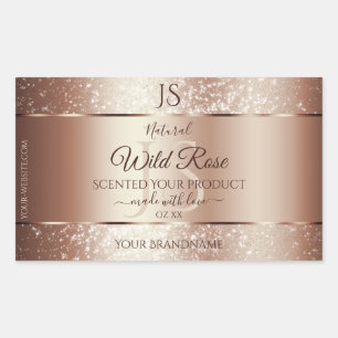Luxurious Rosegold Glitter Monogram Product Labels