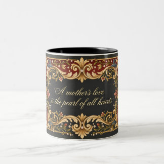 Luxurious Rosemaling Mother’s Day Banner - Vintage Two-Tone Coffee Mug