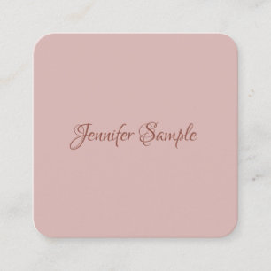 Luxurious Rounded Modern Elegant Hand Script Text Square Business Card