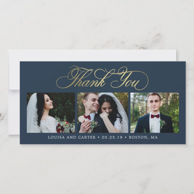 Luxurious Script EDITABLE COLOR Thank You Cards (Front)