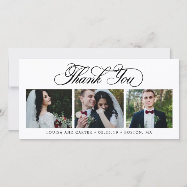 Luxurious Script EDITABLE COLOR Thank You Cards (Front)