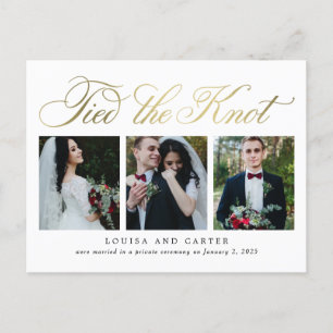 Luxurious Script Wedding Announcement Postcard