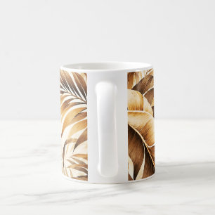 Luxurious Sepia Beige Tropical Palm Foliage Patter Coffee Mug