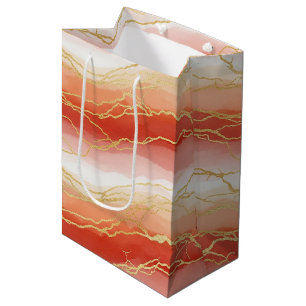 Luxurious Sienna and Taupe Marble with Gold Veins Medium Gift Bag