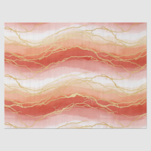 Luxurious Sienna and Taupe Marble with Gold Veins Tissue Paper