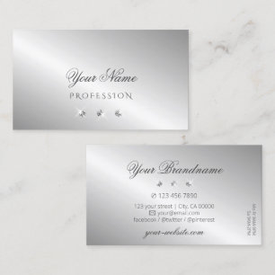 Luxurious Silver Sparkle Diamonds Professional Business Card
