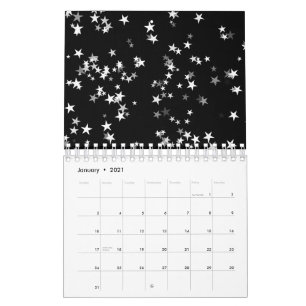 Luxurious Starry Sky Black Star Elegance Astronomy Calendar