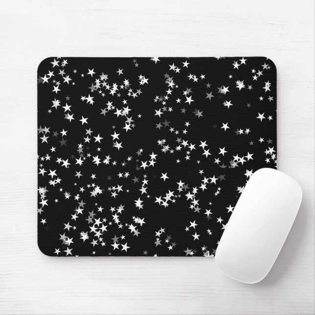 Luxurious Starry Sky Black Star Elegance Astronomy Mouse Mat (With Mouse)