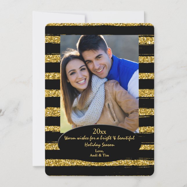 Luxurious Stripes Photo Card (Front)