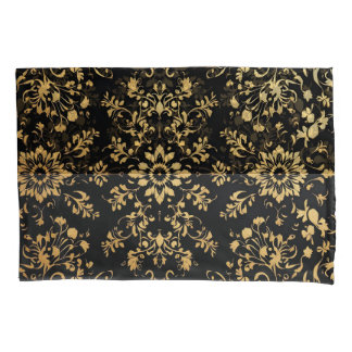 Luxurious style Pillow case black yellow pattern 