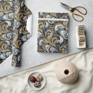 Luxurious Swirl Motif Seamless Pattern Wrapping Paper
