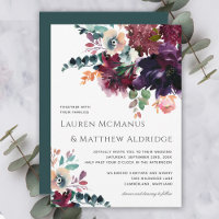 Luxurious Teal and Wine Floral Wedding
