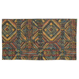 Luxurious Teal "Centuries-Old Geometric Elegance" Pillowcase