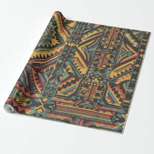 Luxurious Teal "Centuries-Old Geometric Elegance" Wrapping Paper