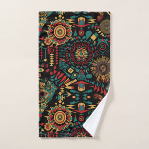 Luxurious Teal "Heritage-Inspired Patterns" Soft H Hand Towel