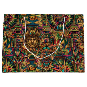 Luxurious Teal "Vibrant Historical Emblem" Glossy  Large Gift Bag