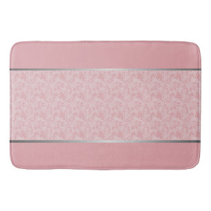 Luxurious Touch: Silver, White, and Blush Pink Bath Mat