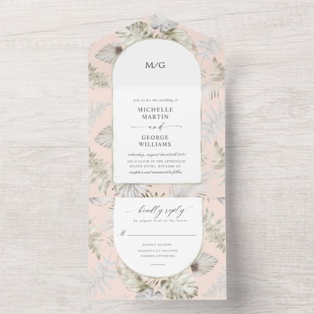 Luxurious Tropical Floral (no ENV needed) All In One Invitation (Inside)