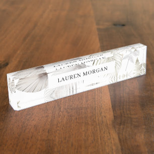luxurious tropical golden foil Desk Nameplate