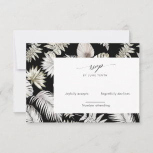 luxurious tropical modern Vertical RSVP Card