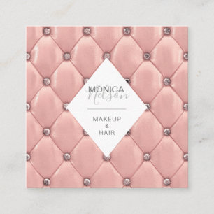 luxurious tufted faux rose gold business card