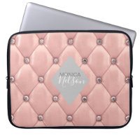 luxurious tufted rose gold monogram