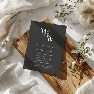 Luxurious Typography Budget Wedding Invitation