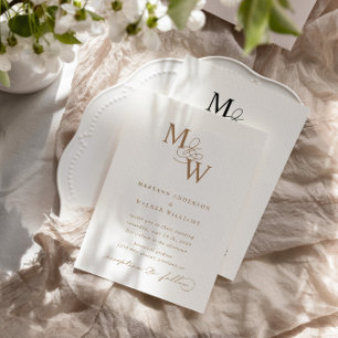 Luxurious Typography Budget Wedding Invitation