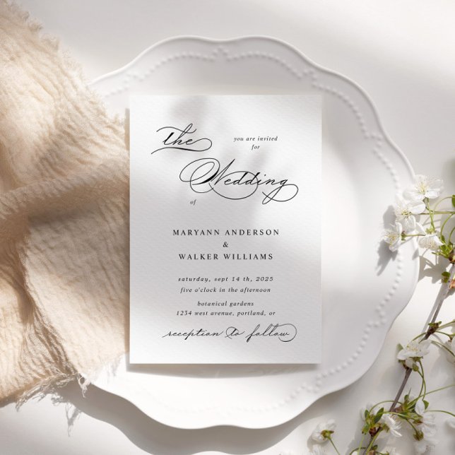 Luxurious Typography Budget Wedding Invitation (Creator Uploaded)