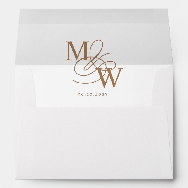 Luxurious Typography Pre-Addressed Wedding Envelope (Back (Bottom))