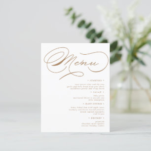 Luxurious Typography Wedding Menu Card