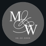 Luxurious Typography Wedding Monogram Classic Round Sticker<br><div class="desc">Our "Luxurious Typography" collection features beautiful custom calligraphy script with ample swirls in faux foil of different colours along with matching double foil border. All your script for the customisation is in elegant serif font. You can choose to mix and match faux foil colours for your complete set and choose...</div>