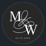 Luxurious Typography Wedding Monogram Classic Round Sticker<br><div class="desc">Our "Luxurious Typography" collection features beautiful custom calligraphy script with ample swirls in faux foil of different colours along with matching double foil border. All your script for the customisation is in elegant serif font. You can choose to mix and match faux foil colours for your complete set and choose...</div>