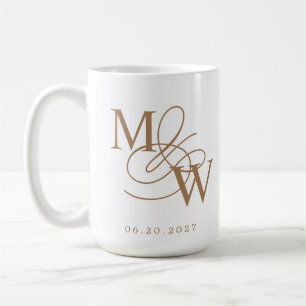 Luxurious Typography Wedding Monogram Coffee Mug
