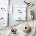Luxurious Typography Wedding Monogram Wrapping Paper<br><div class="desc">Our "Luxurious Typography" collection features a beautiful custom calligraphy script with ample swirls in faux foil of different colours along with a matching double foil border. All your script for customisation is in an elegant serif font. You can choose to mix and match faux foil colours for a complete set...</div>