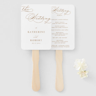 Luxurious Typography Wedding Program Hand Fan