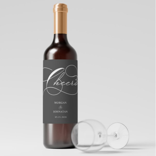 Luxurious Typography Wedding Wine Label (Creator Uploaded)