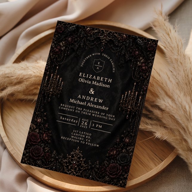 Luxurious Victorian Goth Wedding Invitation (Creator Uploaded)