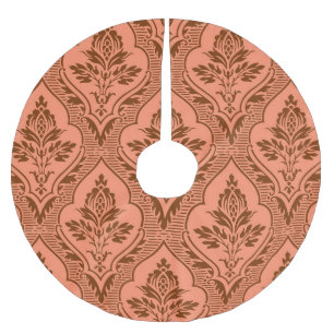 Luxurious Vintage Damask Seamless Texture Brushed Polyester Tree Skirt
