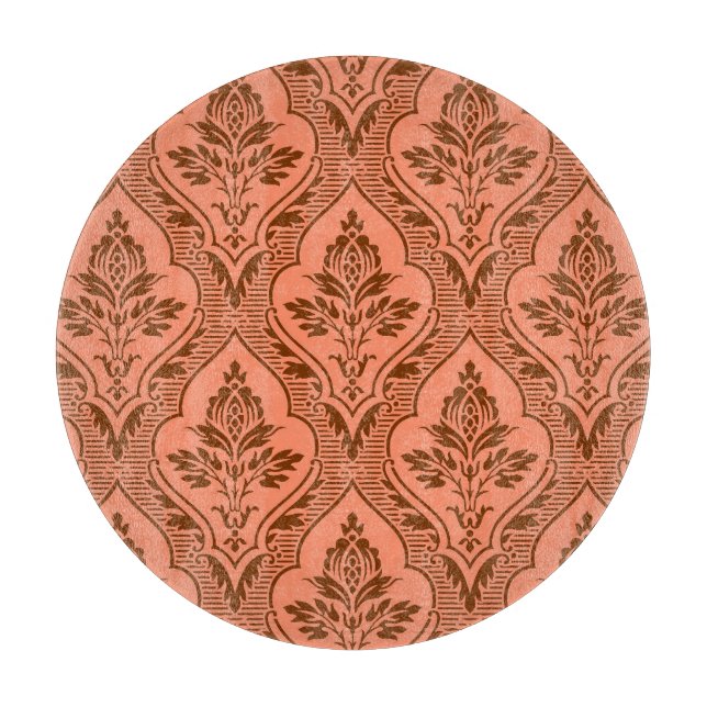 Luxurious Vintage Damask Seamless Texture Cutting Board (Front)