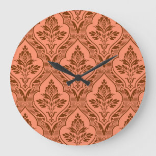 Luxurious Vintage Damask Seamless Texture Large Clock