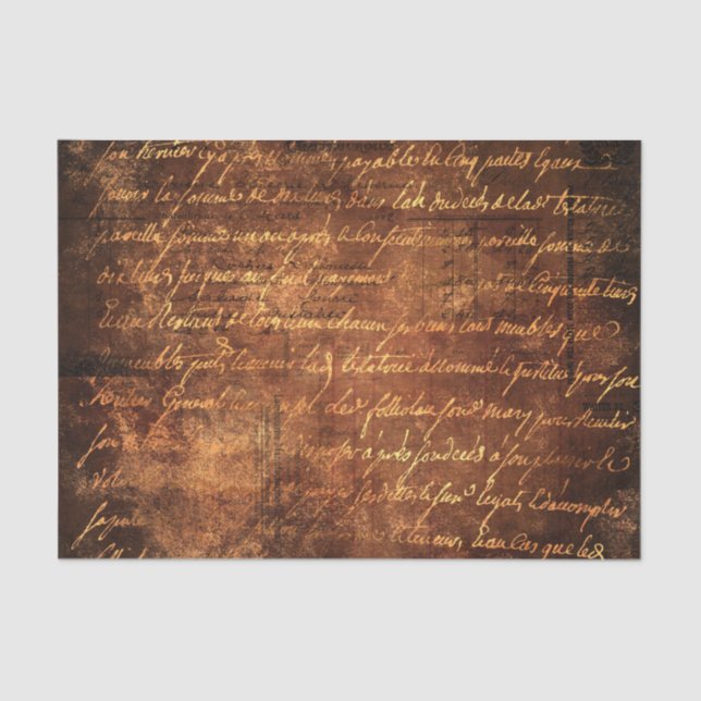 Luxurious Vintage Gilded Brown Gold Tissue Paper (Front)