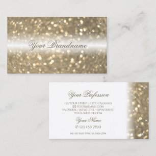 Luxurious White and Gold Sparkling Glitter Stylish Business Card