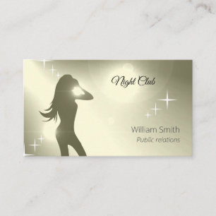 Luxurious Yellow Brilliant Dancing Girl Silhouette Business Card