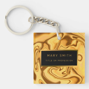 Luxury 2 in 1 Elegant Gold Marble Business Card & Key Ring