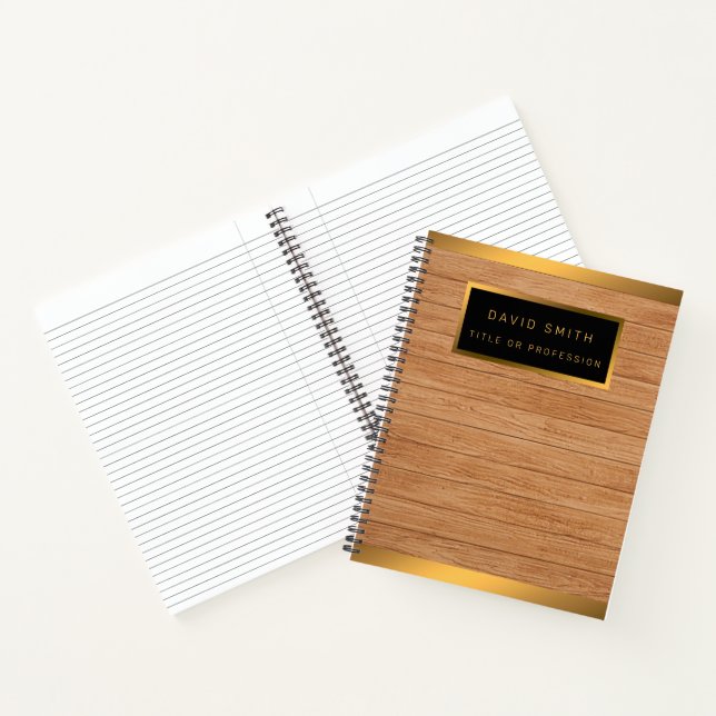 Luxury 2in1 Gold Wood Modern Business Card & Notebook (Inside)